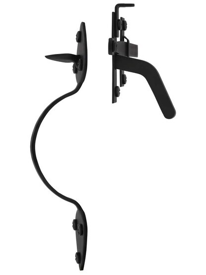 Alternate View of Smooth Iron 7 3/4 inch Spade Rim-Latch Set.