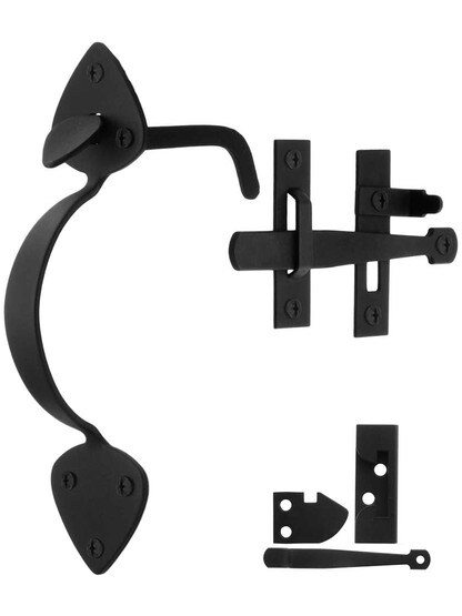 Alternate View 4 of Smooth Iron 7 3/4 inch Spade Rim-Latch Set.