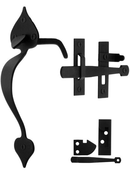 Alternate View 4 of Smooth Iron 8 3/4 inch Heart Rim-Latch Set.