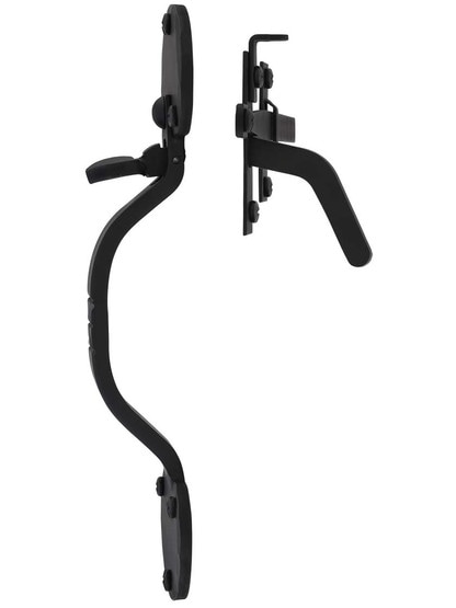 Alternate View of Smooth Iron 10 1/4 inch Bean Rim-Latch Set.