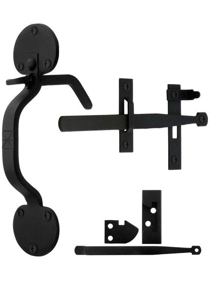 Alternate View 4 of Smooth Iron 10 1/4 inch Bean Rim-Latch Set.