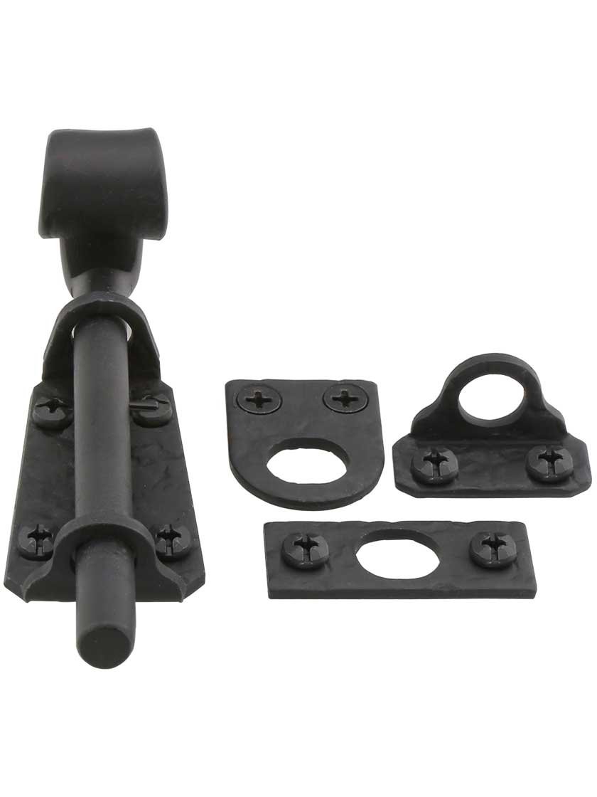 House of Antique Hardware R-01SE-2906105-BPC 10 1/2 Cast-Iron Surface Door/Shutter Bolt in Matte Black House of Antique Hardware R-01SE-2906105-BPC 10 1/2 Cast-Iron Surface Door/Shutter Bolt in Matte Black