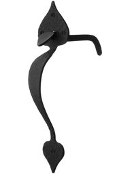 Rough Iron 8 3/4-Inch Heart Rim-Latch Set.