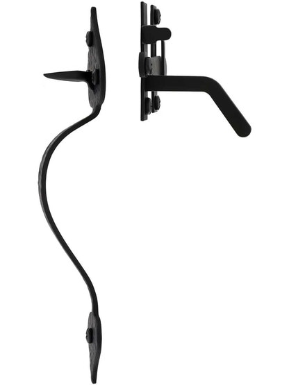 Alternate View of Rough Iron 8 3/4-Inch Heart Rim-Latch Set.