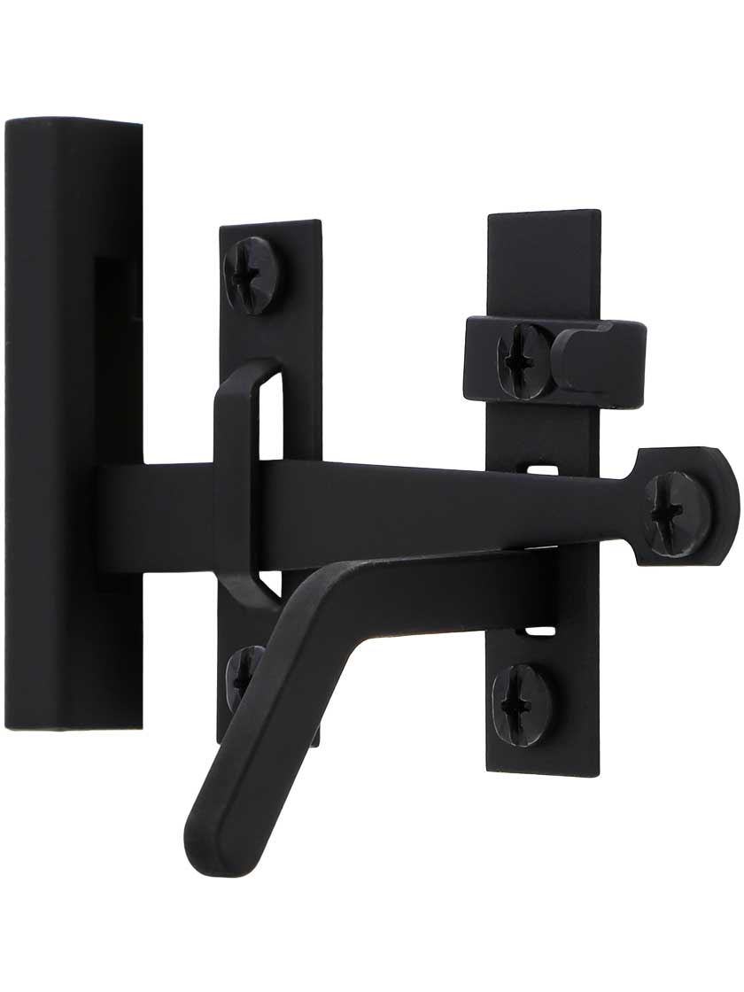 Alternate View 3 of Rough Iron 8 3/4-Inch Heart Rim-Latch Set.