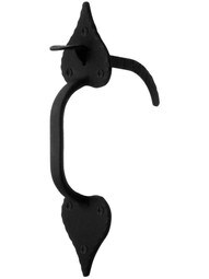 Heavy Duty Rough Iron 9 1/4 inch Heart Rim-Latch Set.