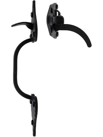 Alternate View of Heavy Duty Rough Iron 9 1/4 inch Heart Rim-Latch Set.