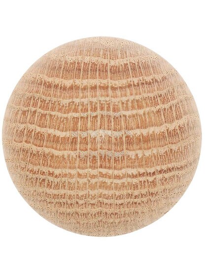Alternate View of Pair of Round Unfinished-Wood Doorknobs with Solid Brass Base.
