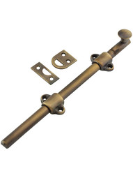 9-Inch Medium-Duty Solid Brass Surface Bolt in Antique-By-Hand