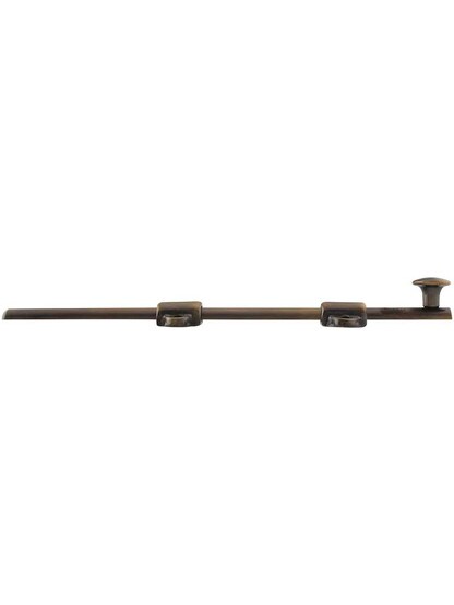 Alternate View of 9-Inch Medium-Duty Solid Brass Surface Bolt in Antique-By-Hand.