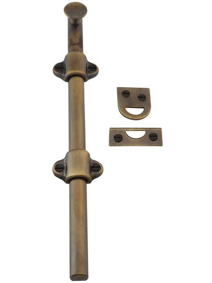 Alternate View 2 of 9-Inch Medium-Duty Solid Brass Surface Bolt in Antique-By-Hand.