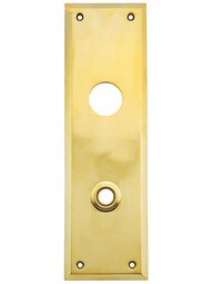 Large Stamped-Brass New York Exterior Back Plate with Cylinder Hole