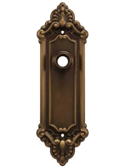 Stamped Brass French-Baroque Back Plate in Antique-by-Hand.