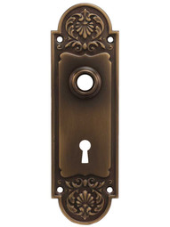 Regency Style Stamped-Brass Back Plate with Keyhole in Antique-by-Hand