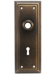 Granby Stamped-Brass Back Plate with Keyhole in Antique-by-Hand