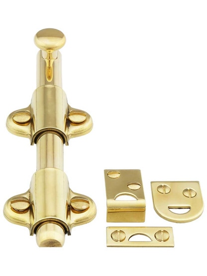 Alternate View 2 of 4 inch Light Duty Surface Bolt In Solid Brass.