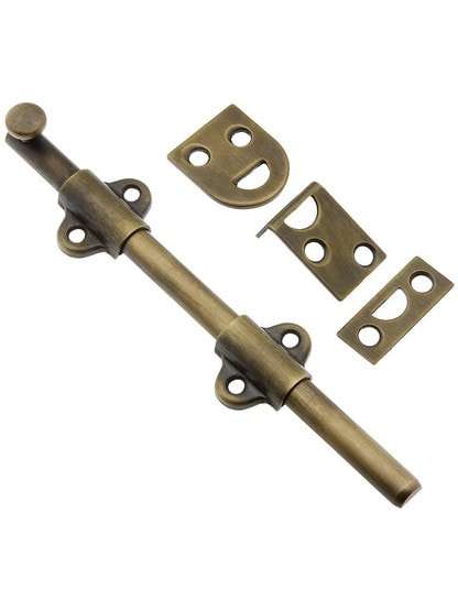 6 inch Light Duty Surface Bolt In Antique-By-Hand Finish