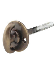 Brass Closet Spindle with Thumbturn and Rosette in Antique-By-Hand - 2 1/2 inch Spindle.