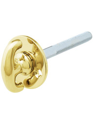 Small Solid-Brass Closet Spindle with Thumbturn and Rosette