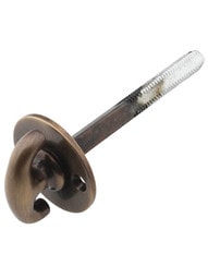 Solid-Brass Closet Spindle with Knob and Rosette in Antique-By-Hand - 3" Spindle