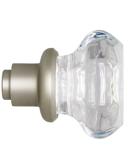 Alternate View 3 of Pair of Octagonal Glass Door Knobs With Solid Brass Shank.