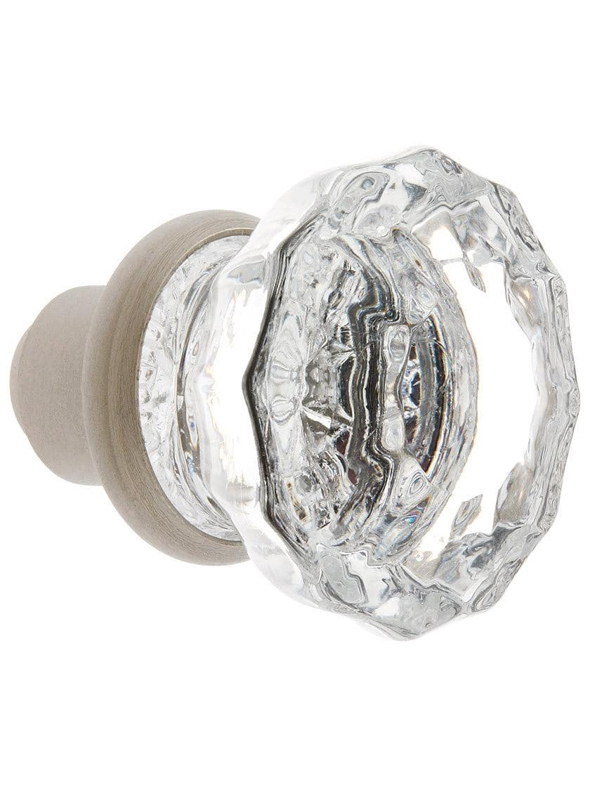 Alternate View 2 of Pair of Fluted Glass Door Knobs With Solid Brass Shank.