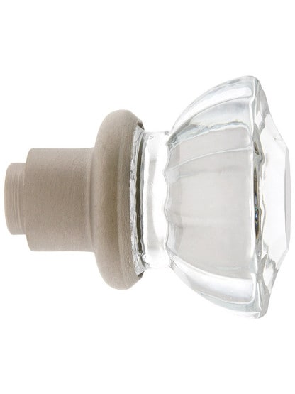 Alternate View 3 of Pair of Fluted Glass Door Knobs With Solid Brass Shank.