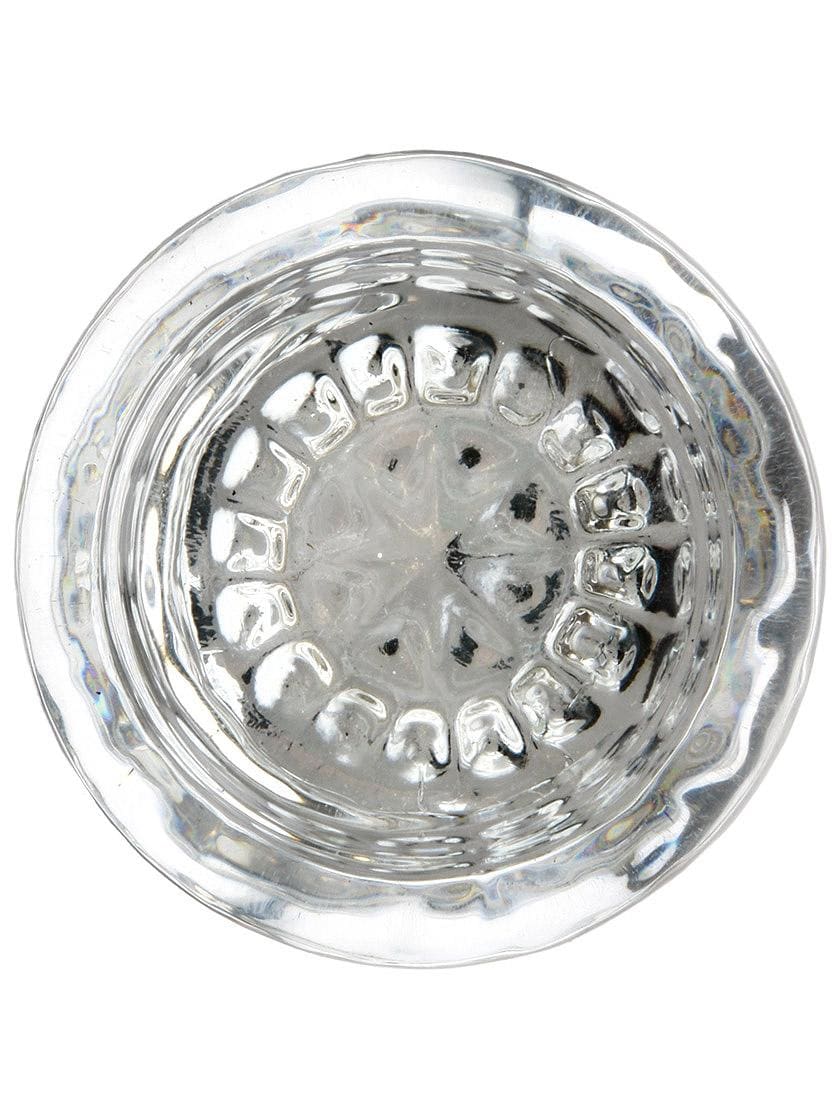 Alternate View of Pair of Round Glass Door Knobs With Solid Brass Shank.