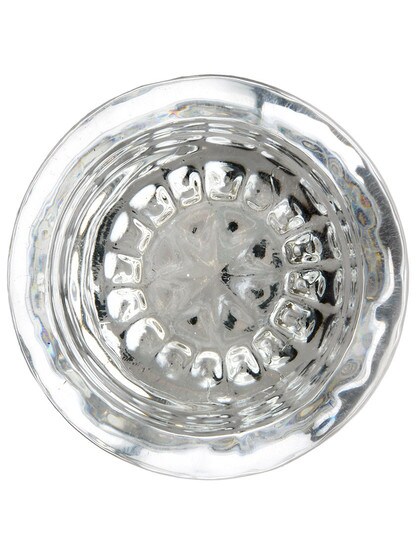 Alternate View of Pair of Round Glass Door Knobs With Solid Brass Shank.