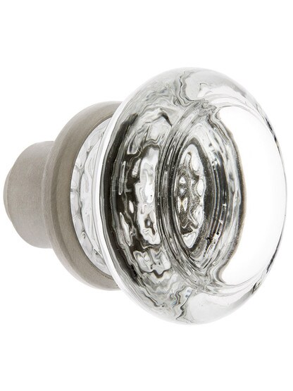 Alternate View 2 of Pair of Round Glass Door Knobs With Solid Brass Shank.