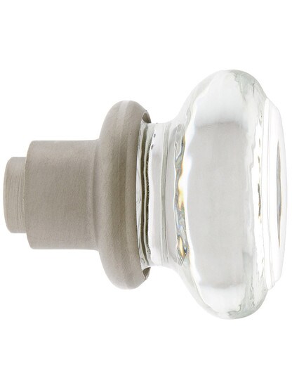 Alternate View 3 of Pair of Round Glass Door Knobs With Solid Brass Shank.