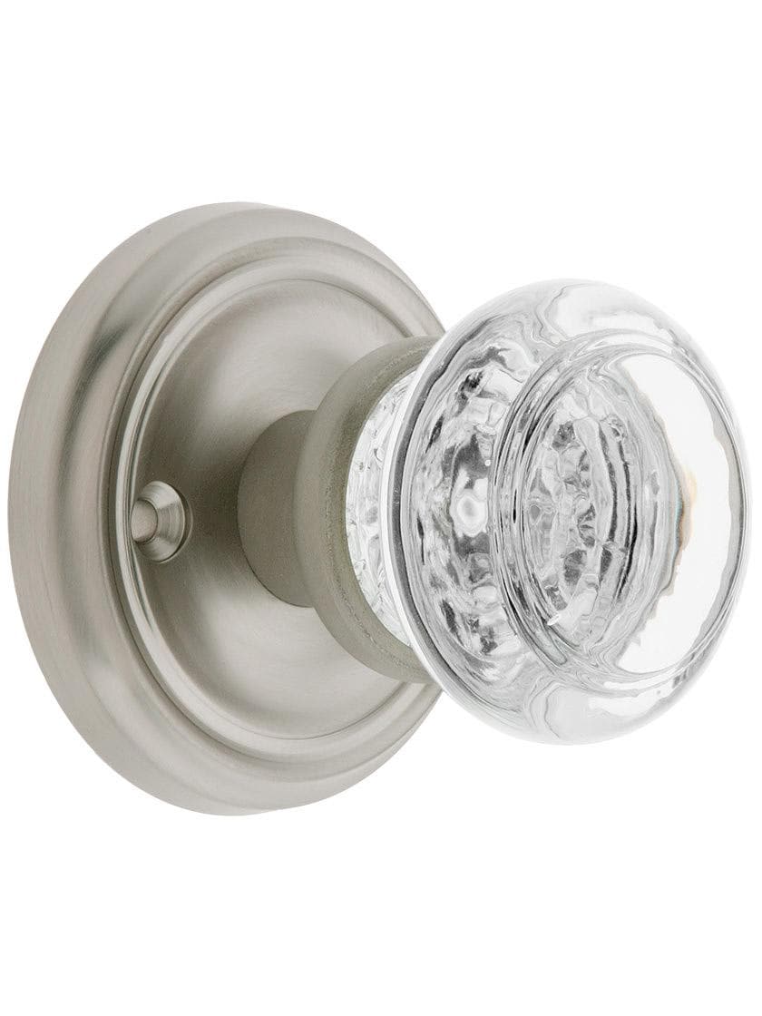 Alternate View 4 of Pair of Round Glass Door Knobs With Solid Brass Shank.