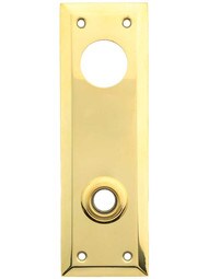 Stamped Brass New York Exterior Back Plate with Cylinder Hole