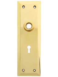 Large Forged-Brass New York Door Plate with Keyhole