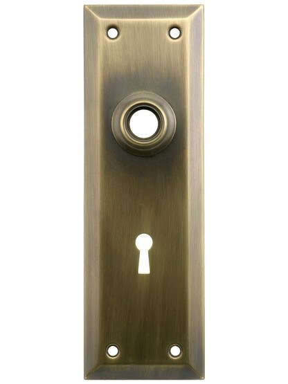 Stamped Brass New York Back Plate In Antique-By-Hand Finish.