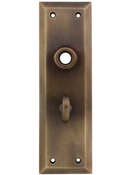 Forged Brass New York Privacy Back Plate with Thumb Turn in Antique-by-Hand