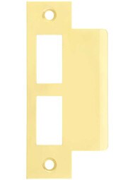 Solid Brass Mortise Lock Strike Plate - 1 5/8-Inch Extended Lip