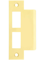 Solid Brass Mortise Lock Strike Plate - 1 5/8-Inch Extended Lip.