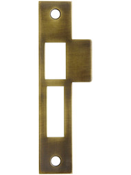 6" Solid-Brass Mortise Strike Plate in Antique-by-Hand Finish