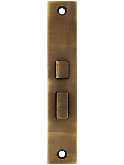 Alternate View 2 of Reproduction Mortise Lock with Solid Brass Faceplate in Antique-by-Hand - .