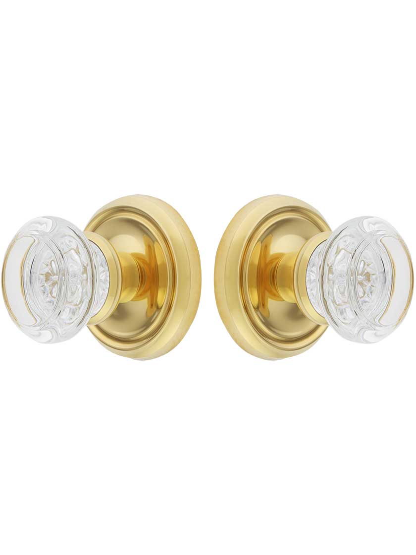 Traditional Rosette Set With Round Glass Door Knobs House of Antique