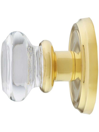Alternate View 2 of Traditional Rosette Set With Round Glass Door Knobs.