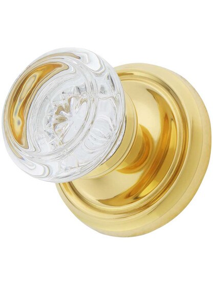 Alternate View 3 of Traditional Rosette Set With Round Glass Door Knobs.