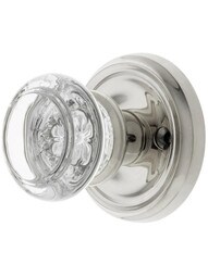 Traditional Rosette Set With Round Glass Door Knobs