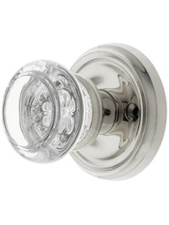 Traditional Rosette Set With Round Glass Door Knobs.