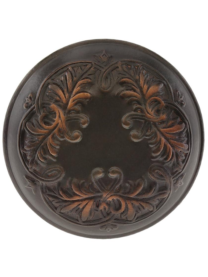 Pair of Lorraine Pattern Door Knobs In Oil-Rubbed Bronze