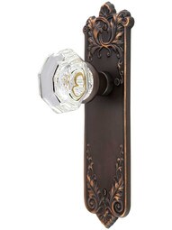 Lorraine Door Set With Octagonal-Glass Knobs in Oil-Rubbed Bronze.