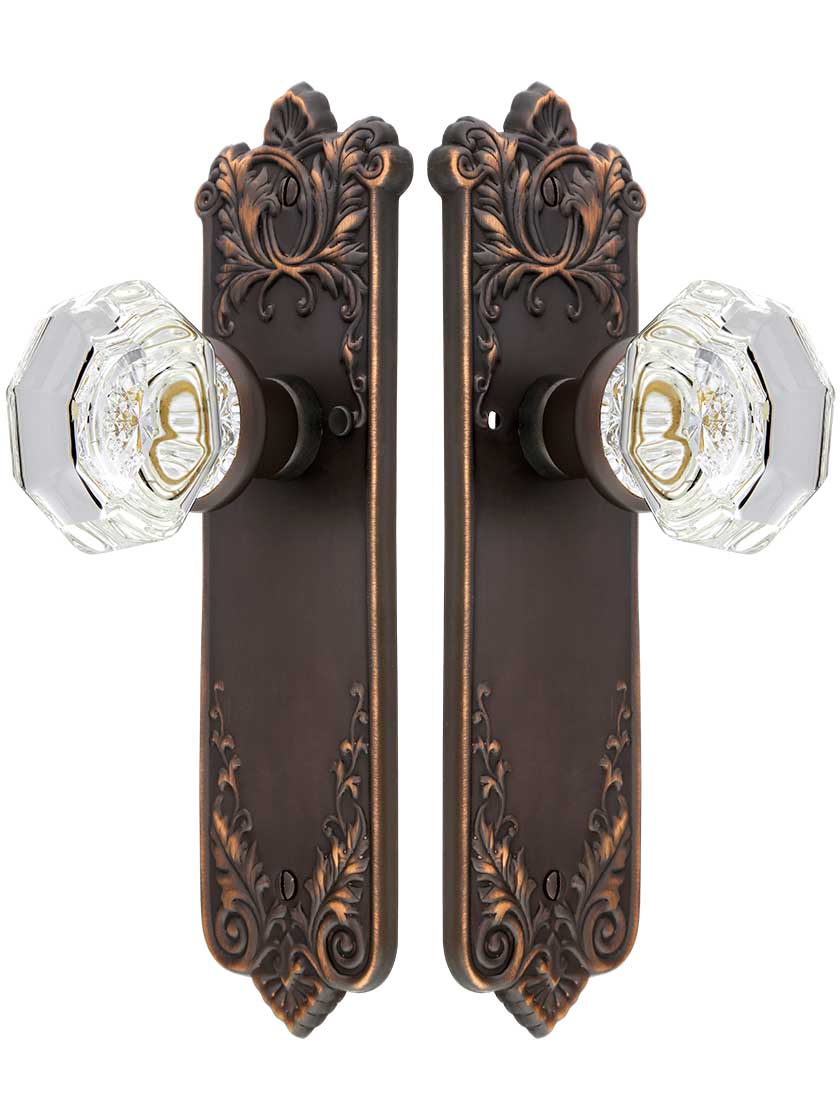 Alternate View of Lorraine Door Set With Octagonal-Glass Knobs in Oil-Rubbed Bronze.