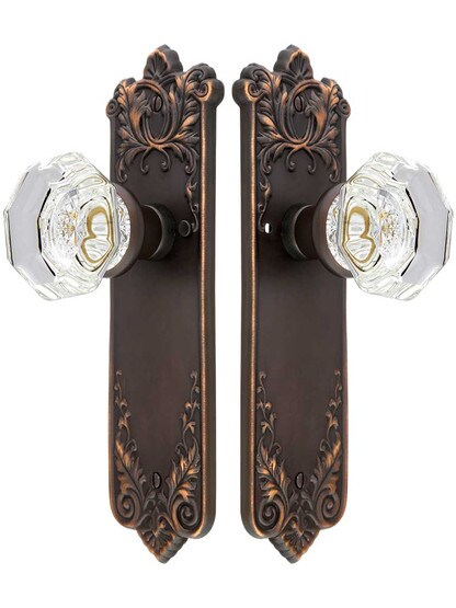 Alternate View of Lorraine Door Set With Octagonal-Glass Knobs in Oil-Rubbed Bronze.