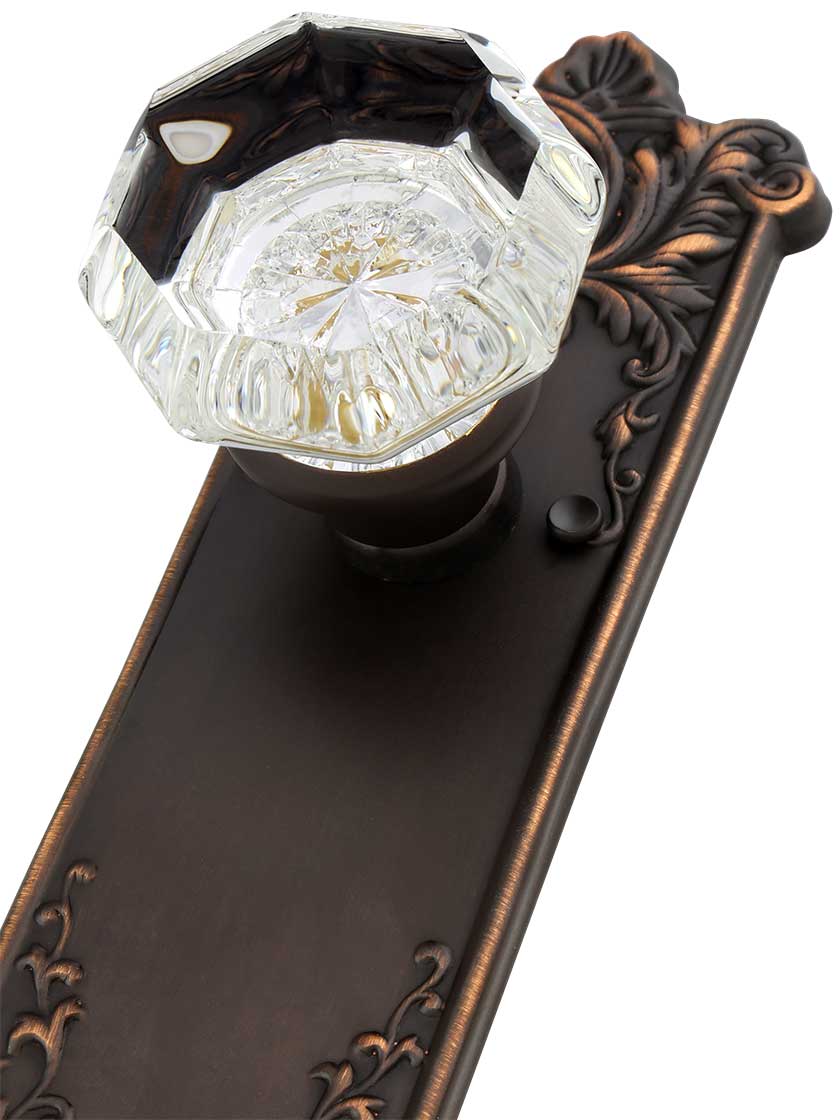 Alternate View 3 of Lorraine Door Set With Octagonal-Glass Knobs in Oil-Rubbed Bronze.